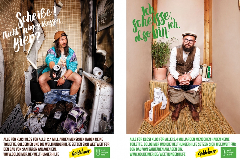 Advertisement of Goldeimer Toilets shot by Jessica Zumpfe