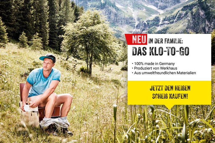 Advertisement of Goldeimere Klo-to-go shot by Jessica Zumpfe