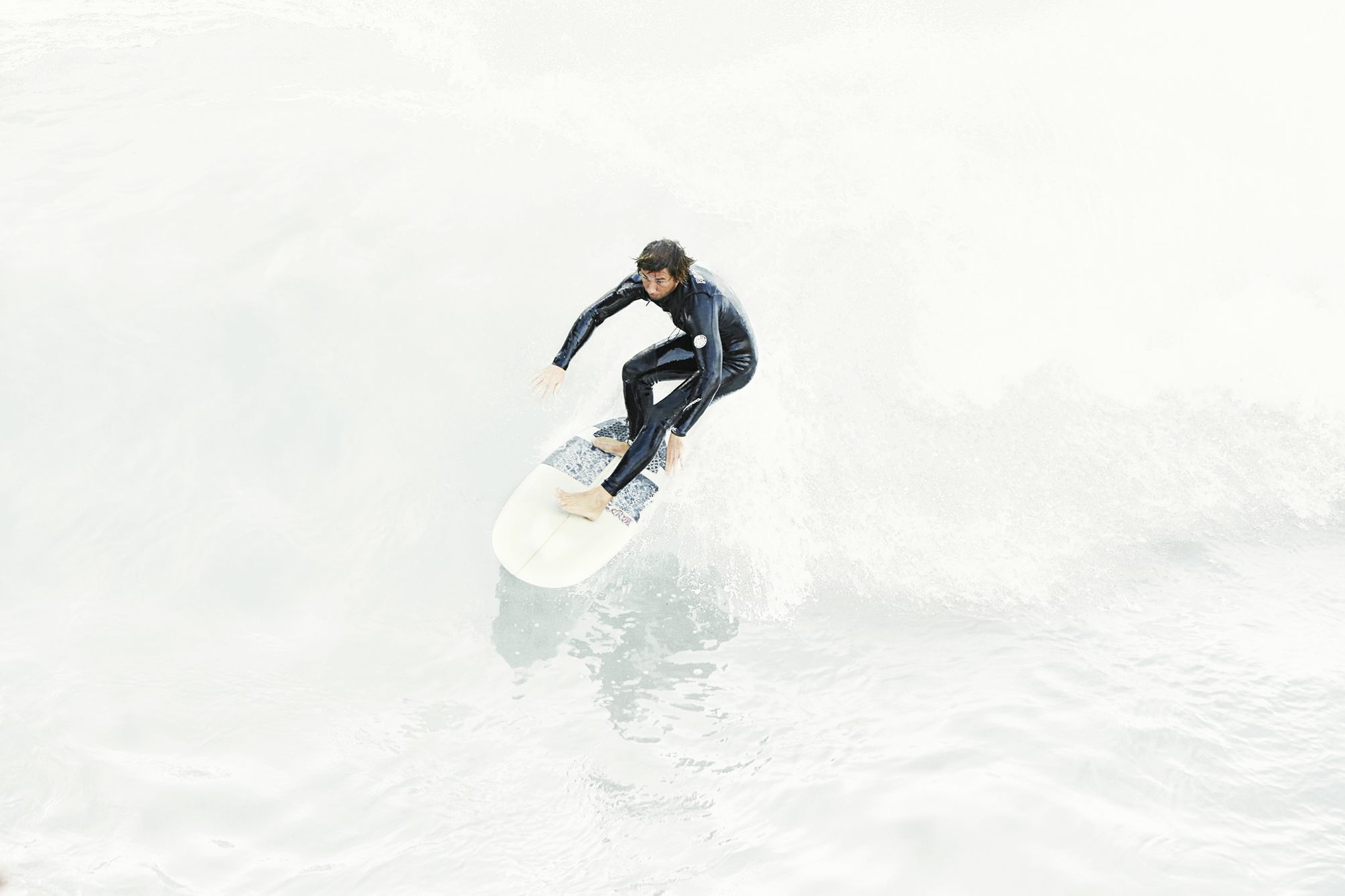 Surfer catching a wave in California