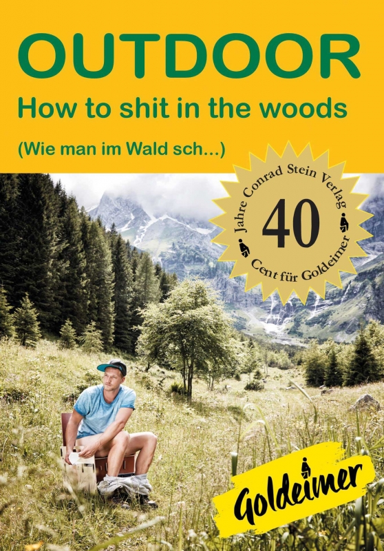 Cover photo of a man shitting in the woods by Jessica Zumpfe